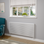 Sorrento Linea White Oval Designer Radiator 590x1400mm Double Panel 5014 BTU - Horizontal Bars