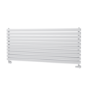 Sorrento Linea White Oval Designer Radiator 590x1400mm Double Panel 5014 BTU - Horizontal Bars