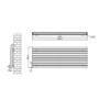 Sorrento Linea White Oval Designer Radiator 590x1600mm Double Panel 5676 BTU - Horizontal Bars
