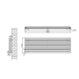 Sorrento Linea Dark Grey Anthracite Oval Designer Radiator 590x1800mm Double Panel 6338 BTU - Horizontal Bars