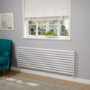 Sorrento Linea White Oval Designer Radiator 590x1800mm Double Panel 6338 BTU - Horizontal Bars