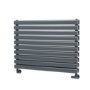 Sorrento Linea Dark Grey Anthracite Oval Designer Radiator 590x800mm Double Panel 3024 BTU - Horizontal Bars