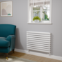 Sorrento Linea White Oval Designer Radiator 590x800mm Double Panel 3024 BTU - Horizontal Bars