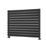 Riace Linea Black Flat Designer Radiator 770x1000mm Double Panel 4553 BTU - Horizontal Bars