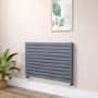Riace Linea Dark Grey Anthracite Flat Designer Radiator 770x1200mm Double Panel 5358 BTU - Horizontal Bars