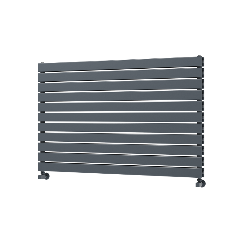 Riace Linea Dark Grey Anthracite Flat Designer Radiator 770x1200mm Double Panel 5358 BTU - Horizontal Bars