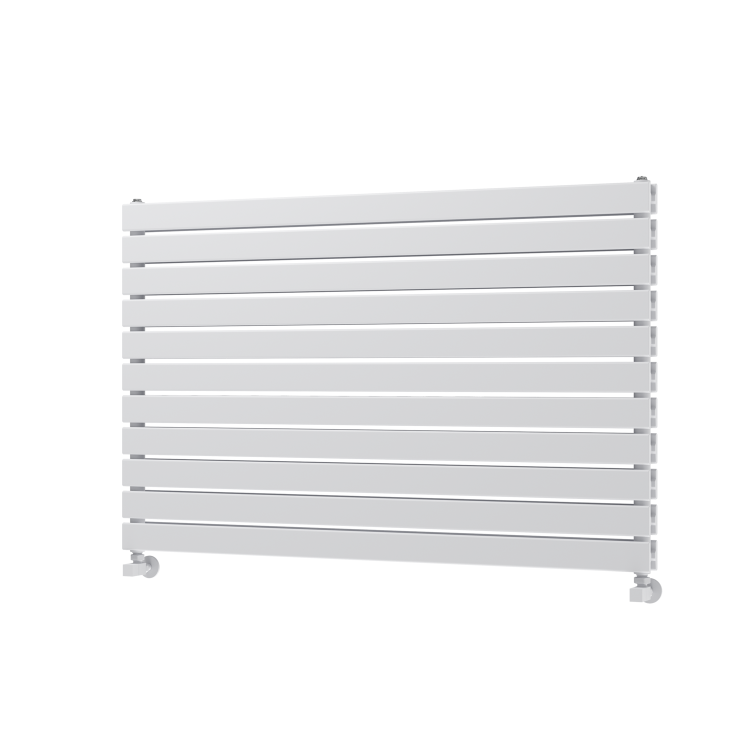 Riace Linea White Flat Designer Radiator 770x1200mm Double Panel 5358 BTU - Horizontal Bars