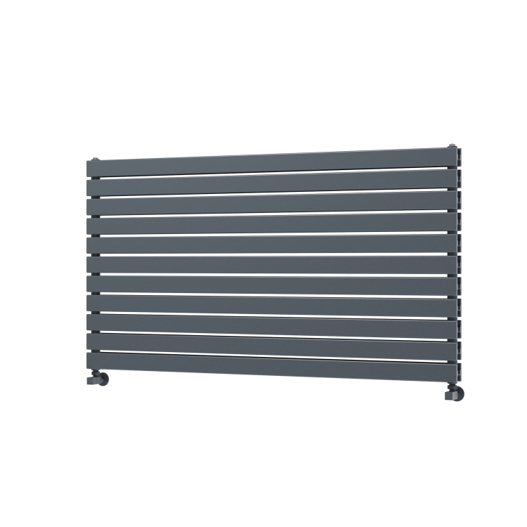 Riace Linea Dark Grey Anthracite Flat Designer Radiator 770x1400mm Double Panel 6143 BTU - Horizontal Bars