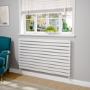 Riace Linea White Flat Designer Radiator 770x1400mm Double Panel 6143 BTU - Horizontal Bars