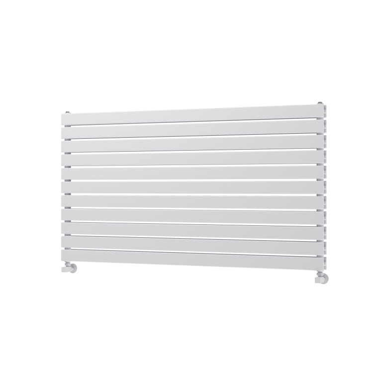 Riace Linea White Flat Designer Radiator 770x1400mm Double Panel 6143 BTU - Horizontal Bars