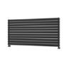 Riace Linea Midnight Black Flat Designer Radiator 770x1600mm Double Panel 6904 BTU - Horizontal Bars