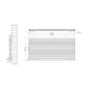Riace Linea Midnight Black Flat Designer Radiator 770x1600mm Double Panel 6904 BTU - Horizontal Bars