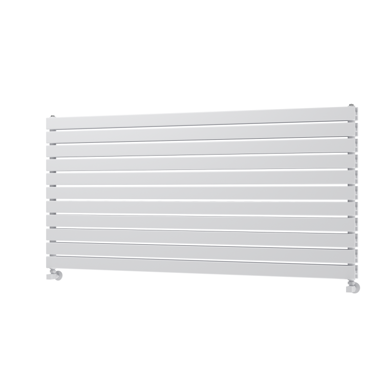 Riace Linea White Flat Designer Radiator 770x1600mm Double Panel 6904 BTU - Horizontal Bars