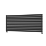 Riace Linea Midnight Black Flat Designer Radiator 770x1800mm Double Panel 7645 BTU - Horizontal Bars