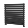 Riace Linea Black Flat Designer Radiator 770x800mm Double Panel 3720 BTU - Horizontal Bars