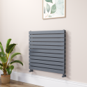 RHD11-800-DGCF Riace Linea Dark Grey Anthracite Flat Designer Radiator 770x800mm Double Panel 3720 BTU - Horizontal Bars