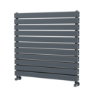Riace Linea Dark Grey Anthracite Flat Designer Radiator 770x800mm Double Panel 3720 BTU - Horizontal Bars