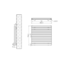 Riace Linea Dark Grey Anthracite Flat Designer Radiator 770x800mm Double Panel 3720 BTU - Horizontal Bars