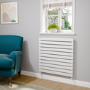 Riace Linea White Flat Designer Radiator 770x800mm Double Panel 3720 BTU - Horizontal Bars