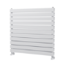 Riace Linea White Flat Designer Radiator 770x800mm Double Panel 3720 BTU - Horizontal Bars