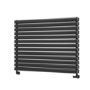 Sorrento Linea Midnight Black Oval Designer Radiator 767x1000mm Double Panel 4799 BTU - Horizontal Bars