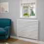 Sorrento Linea White Oval Designer Radiator 767x1000mm Double Panel 4799 BTU - Horizontal Bars