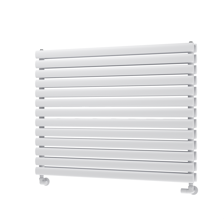 Sorrento Linea White Oval Designer Radiator 767x1000mm Double Panel 4799 BTU - Horizontal Bars