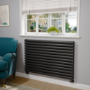Sorrento Linea Midnight Black Oval Designer Radiator 767x1200mm Double Panel 5659 BTU - Horizontal Bars