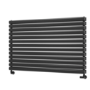 Sorrento Linea Midnight Black Oval Designer Radiator 767x1200mm Double Panel 5659 BTU - Horizontal Bars