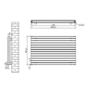 Sorrento Linea Midnight Black Oval Designer Radiator 767x1200mm Double Panel 5659 BTU - Horizontal Bars