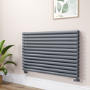 Sorrento Linea Dark Grey Anthracite Oval Designer Radiator 767x1200mm Double Panel 5659 BTU - Horizontal Bars