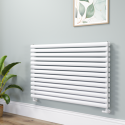 RHD13-1200-WCO Sorrento Linea White Oval Designer Radiator 767x1200mm Double Panel 5659 BTU - Horizontal Bars