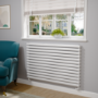 Sorrento Linea White Oval Designer Radiator 767x1200mm Double Panel 5659 BTU - Horizontal Bars