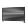 Sorrento Linea Midnight Black Oval Designer Radiator 767x1400mm Double Panel 6519 BTU - Horizontal Bars