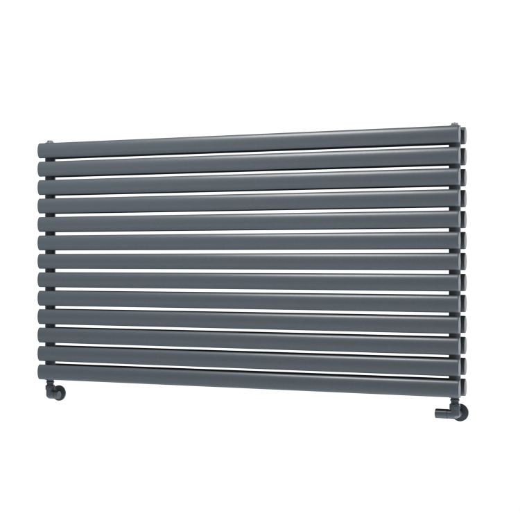 Sorrento Dark Grey Anthracite Oval Designer Radiator 767x1400mm Double Panel 6519 BTU