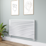 Sorrento Linea White Oval Designer Radiator 767x1400mm Double Panel 6519 BTU - Horizontal Bars