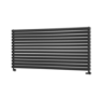 Sorrento Linea Midnight Black Oval Designer Radiator 767x1600mm Double Panel 7379 BTU - Horizontal Bars