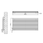 Sorrento Linea Midnight Black Oval Designer Radiator 767x1600mm Double Panel 7379 BTU - Horizontal Bars