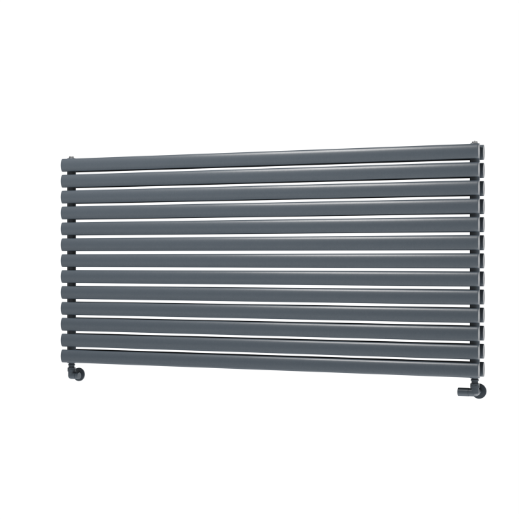 Sorrento Dark Grey Anthracite Oval Designer Radiator 767x1600mm Double Panel 7379 BTU