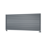 Sorrento Linea Dark Grey Anthracite Oval Designer Radiator 767x1800mm Double Panel 8239 BTU - Horizontal Bars