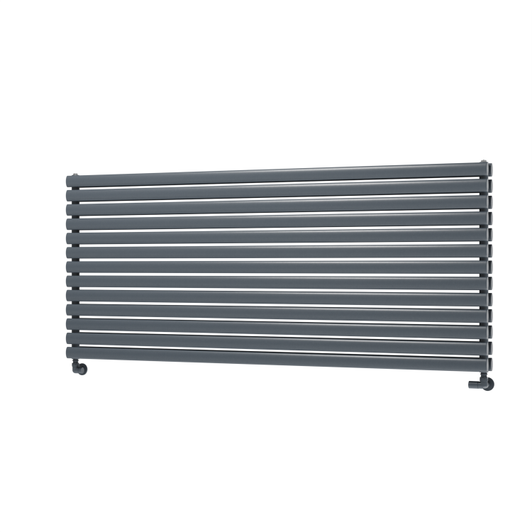 Sorrento Linea Dark Grey Anthracite Oval Designer Radiator 767x1800mm Double Panel 8239 BTU - Horizontal Bars
