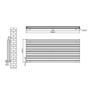 Sorrento Linea Dark Grey Anthracite Oval Designer Radiator 767x1800mm Double Panel 8239 BTU - Horizontal Bars