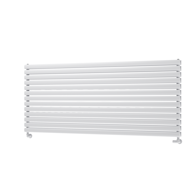 Sorrento Linea White Oval Designer Radiator 767x1800mm Double Panel 8239 BTU - Horizontal Bars