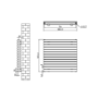 Sorrento Linea Midnight Black Oval Designer Radiator 767x800mm Double Panel 3932 BTU - Horizontal Bars