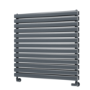 Sorrento Dark Grey Anthracite Oval Designer Radiator 767x800mm Double Panel 3932 BTU