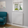 Sorrento Linea White Oval Designer Radiator 767x800mm Double Panel 3932 BTU - Horizontal Bars