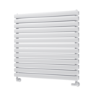 Sorrento Linea White Oval Designer Radiator 767x800mm Double Panel 3932 BTU - Horizontal Bars