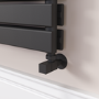 Riace Linea Midnight Black Flat Designer Radiator 280x1000mm Double Panel 1655 BTU - Horizontal Bars