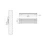 Riace Linea Midnight Black Flat Designer Radiator 280x1000mm Double Panel 1655 BTU - Horizontal Bars