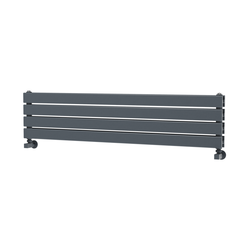 Riace Linea Dark Grey Anthracite Flat Designer Radiator 280x1200mm Double Panel 1949 BTU - Horizontal Bars